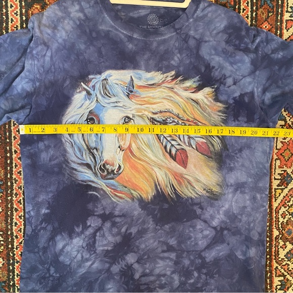 The Mountain Horse Feather Mane Blue Tie Dye T-Shirt L Marcia Baldwin - Picture 6 of 7